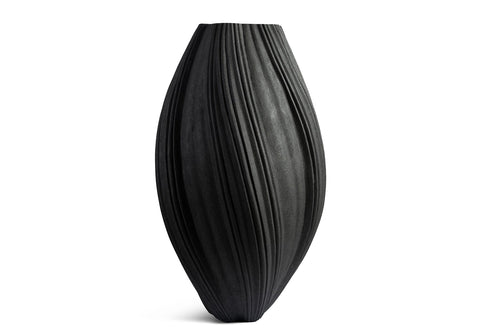   Dune Sandstone L Black Vase